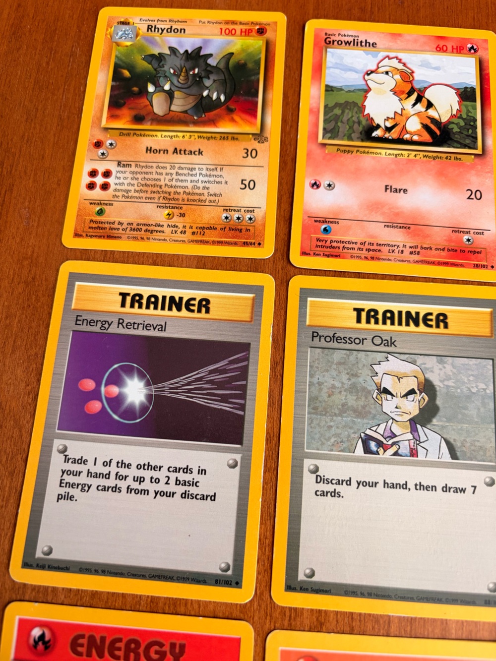 Lot of 12 90s Original Pokemon Cards - rhydon, growlithe - NOT MINT - Picture 2 of 6